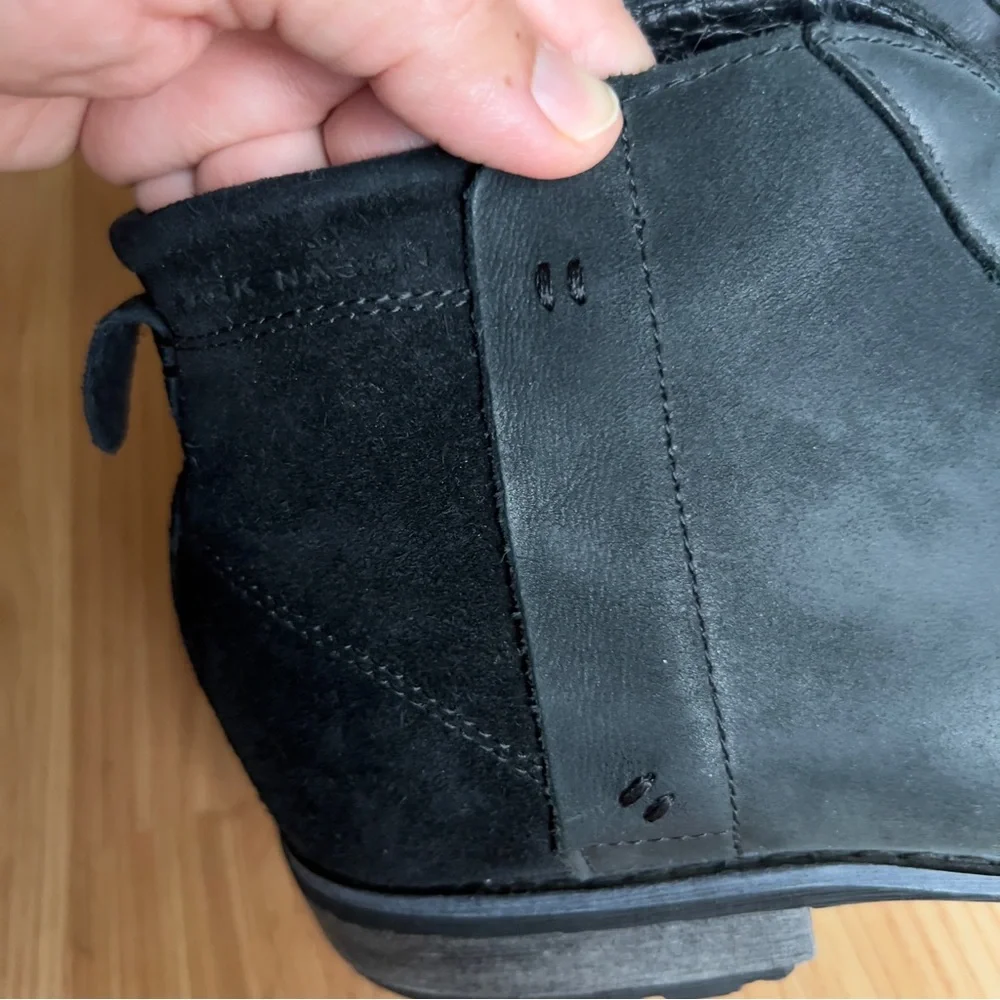 Mark Nason Men Loretto Black Nubuck Leather boot US 11.5 Ankle Chukka Lace-Up